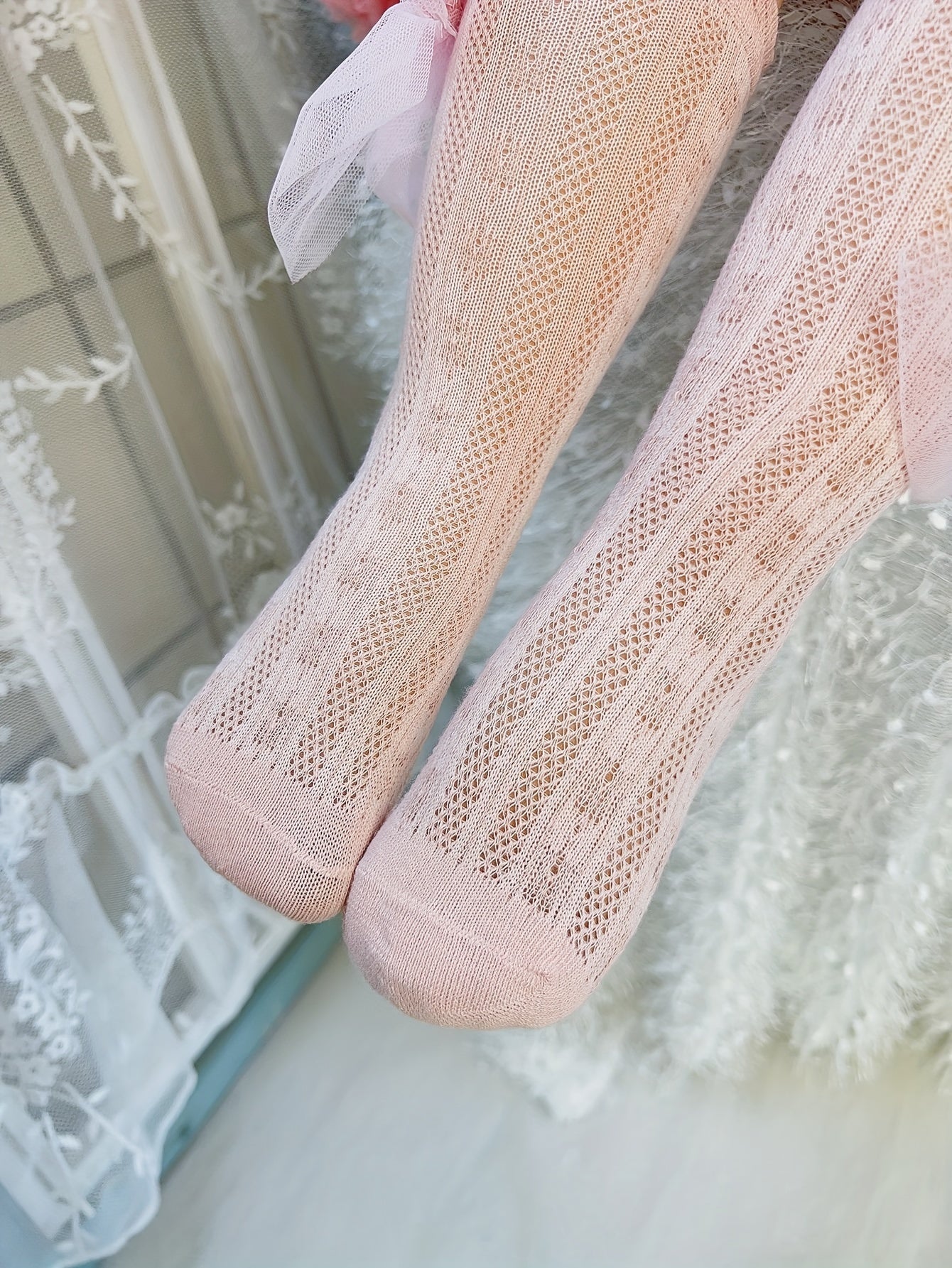 1/3 Pairs Of Girl's Cute Knee-High Socks with A Big Bow,/MH