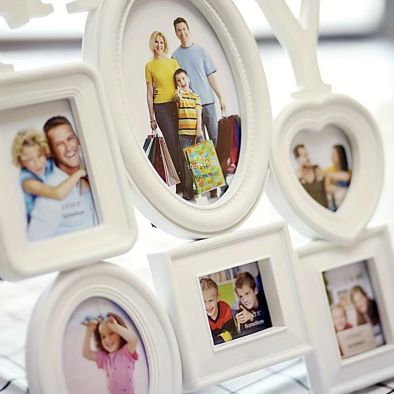 Family Photo Frame Wall Hanging 6 Multi-Sized Pictures Holder Display Home Decor Gift, Halloween, Thanksgiving And Christmas Gift