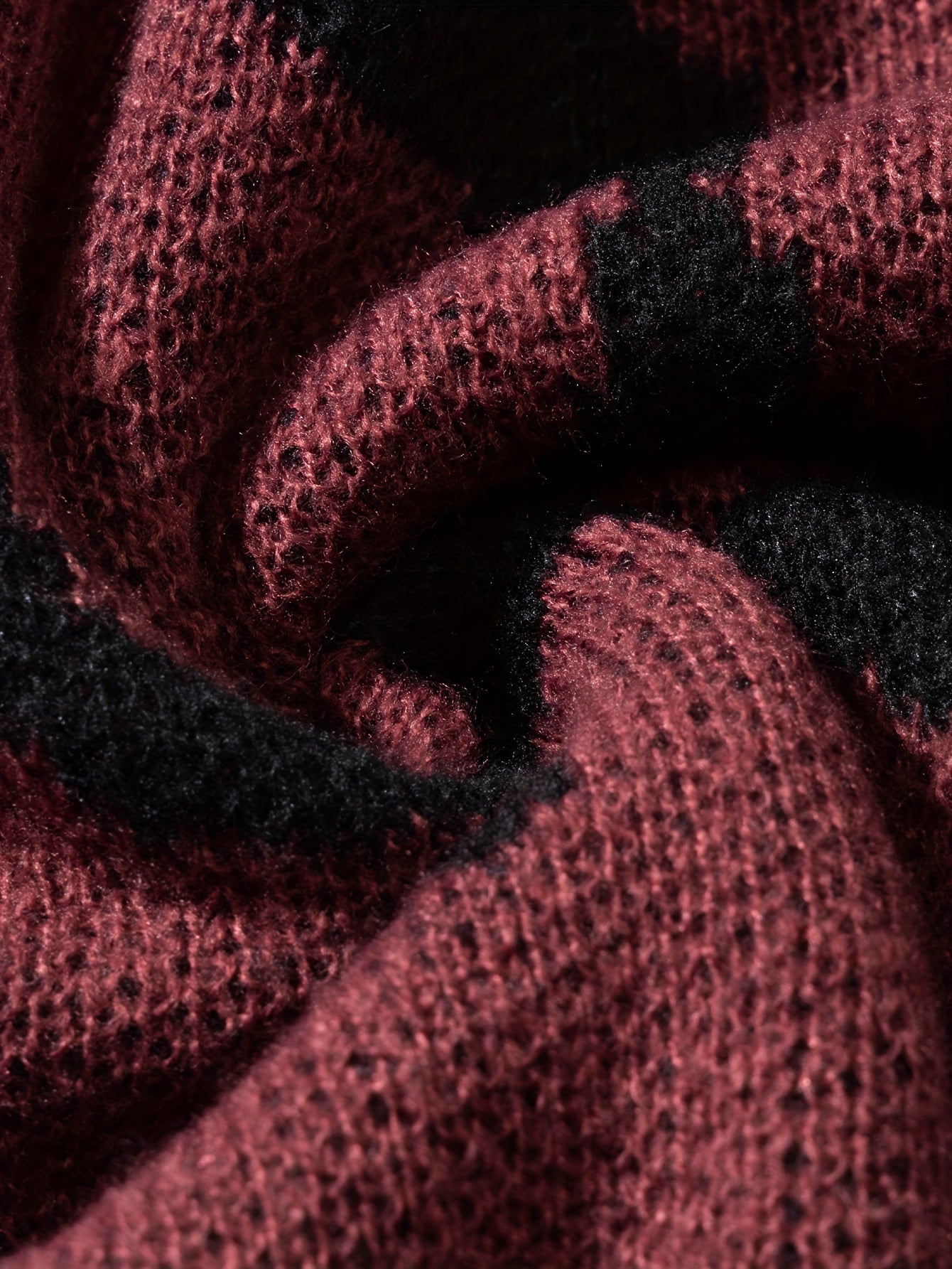 Trendy Pattern Knitted Sweater, Men's Casual Warm Slightly Stretch.