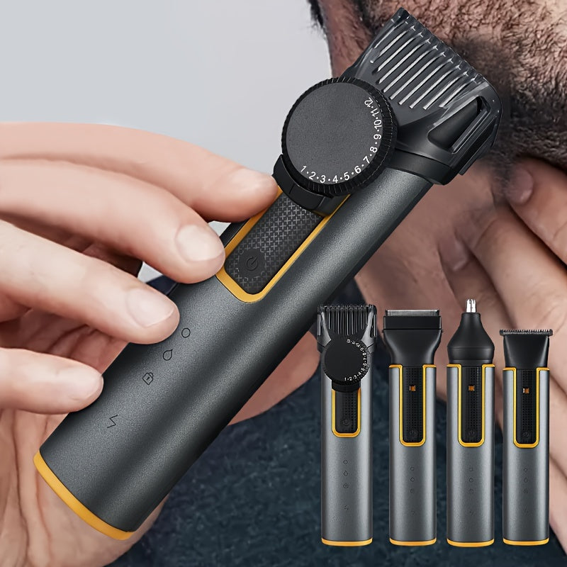Professional 5 In 1 Hair Trimmer For Men Cordless Barber Clippers Rechargeable Hair Cutting Grooming Kit Beard Trimmer For Men Father's Day Gift