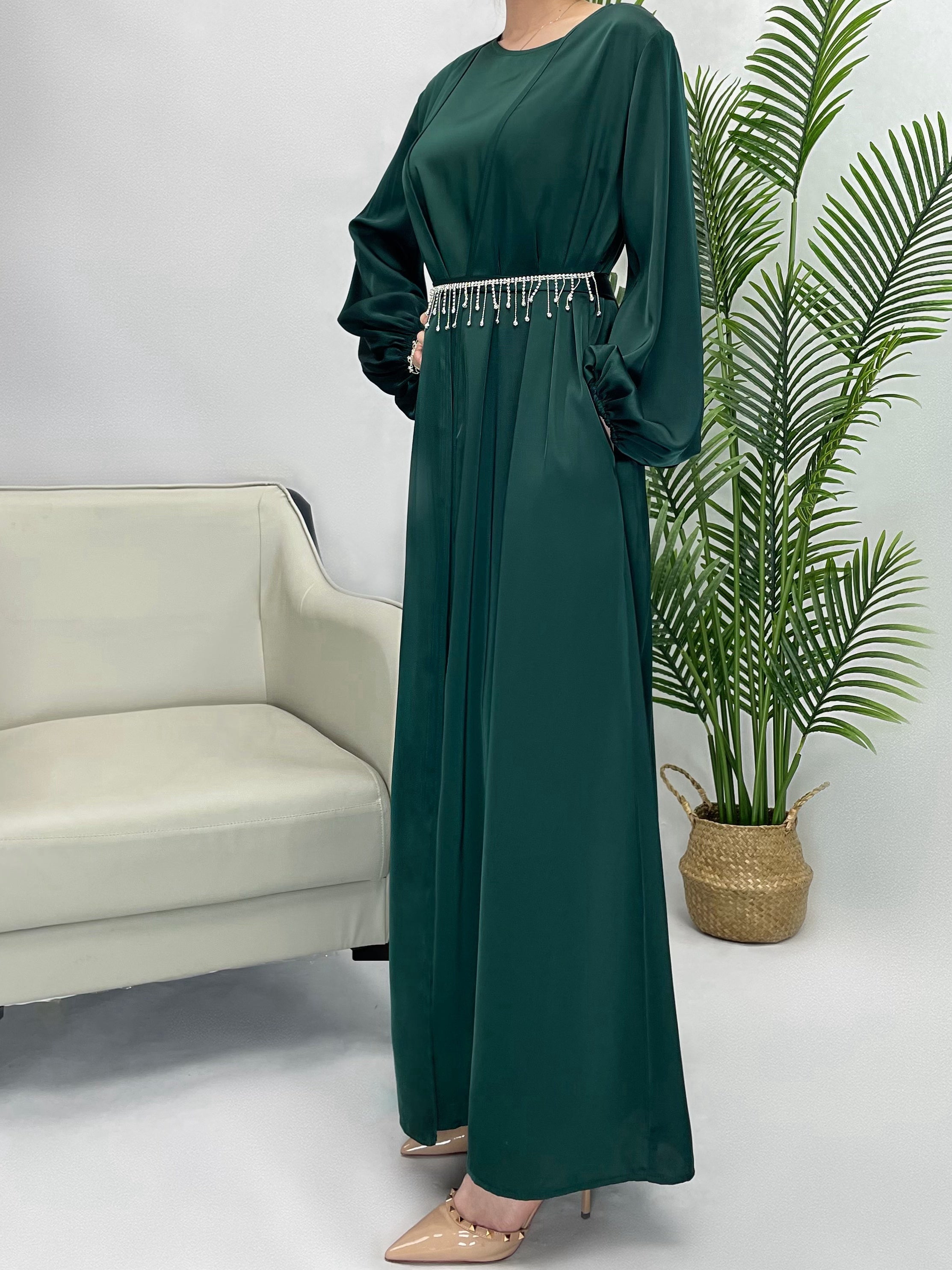 Women's Long Sleeve Solid Abaya