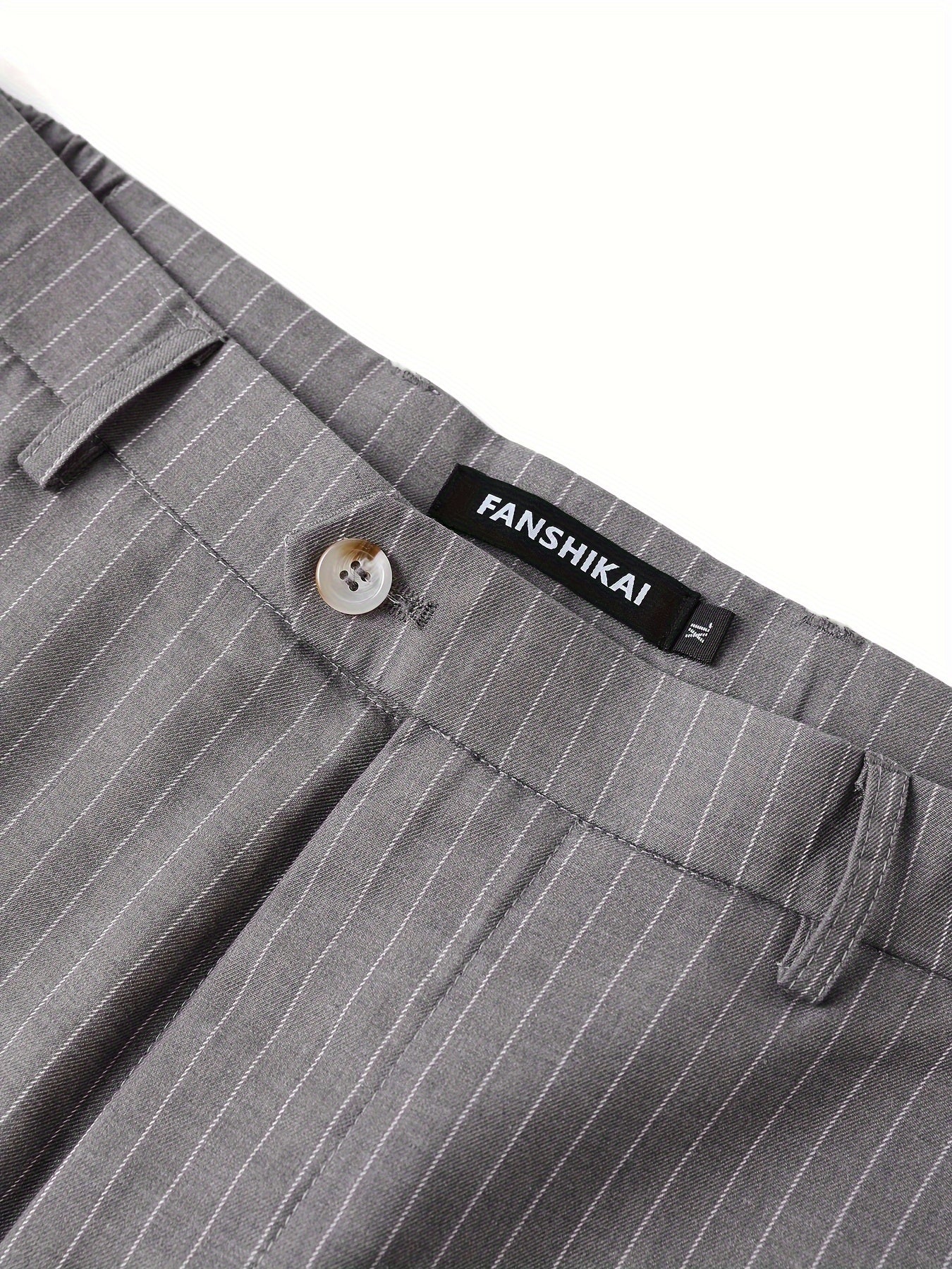 2-Piece Men's Light Business Style Double Breasted Striped Suit Set,