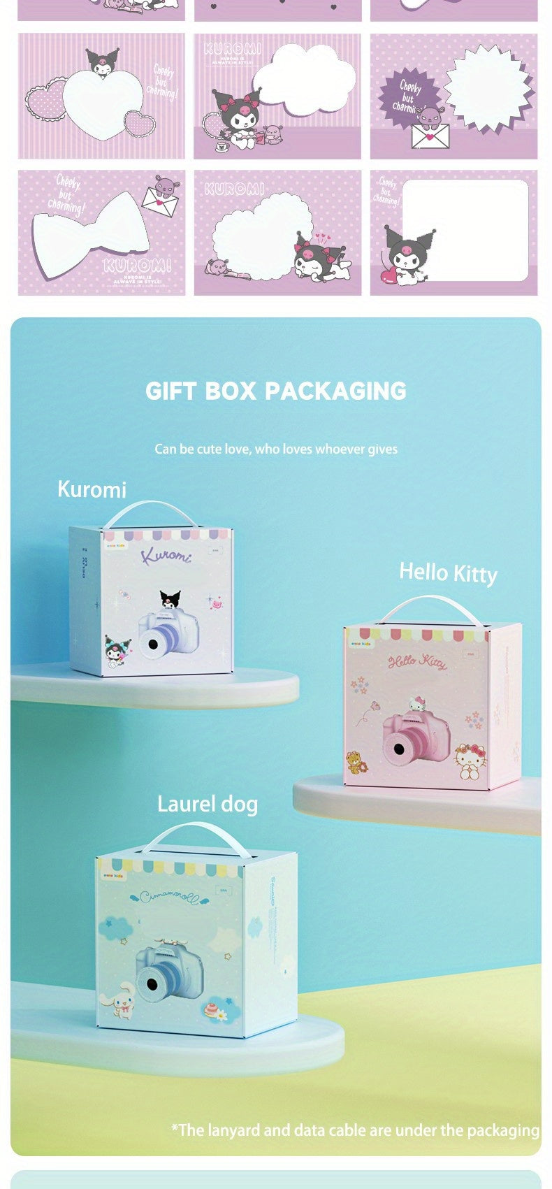 Sanrio Cinnamoroll HelloKitty X1 Digital Camera Front And Back HD