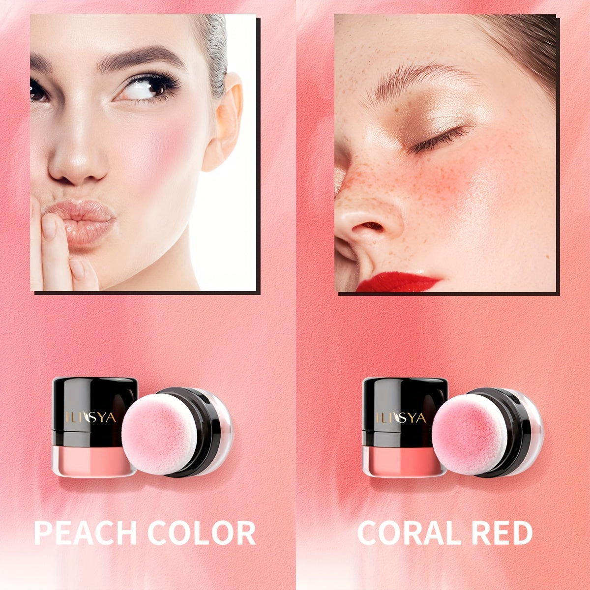 ILISYA Soft Face Blusher Powder Cheek Rouge Nourishing Nude Makeup .