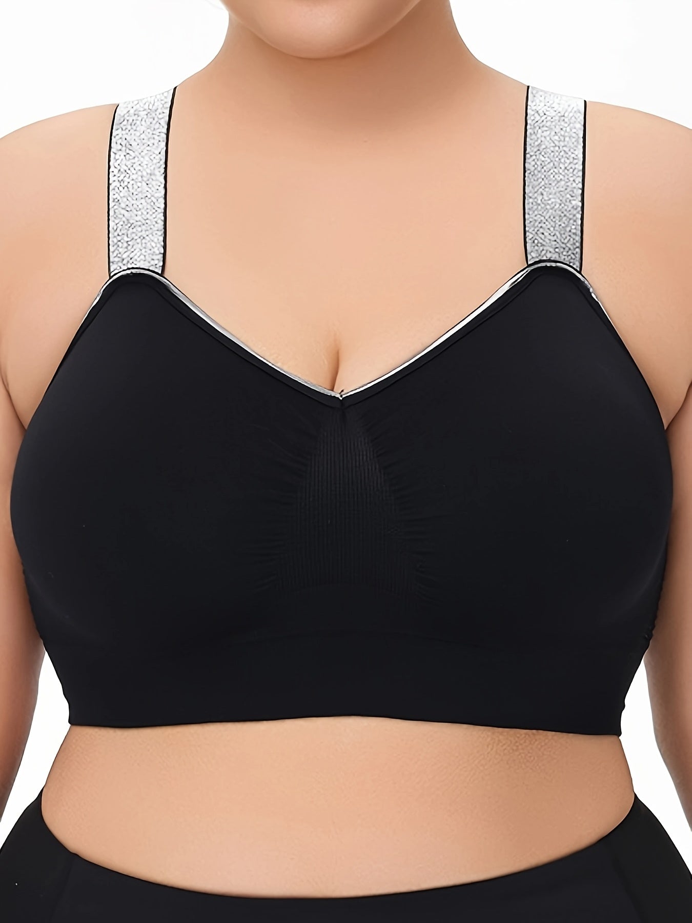 Middle Eastern Summer Thin Silvery Contrast High-End Bra Plus ./MH