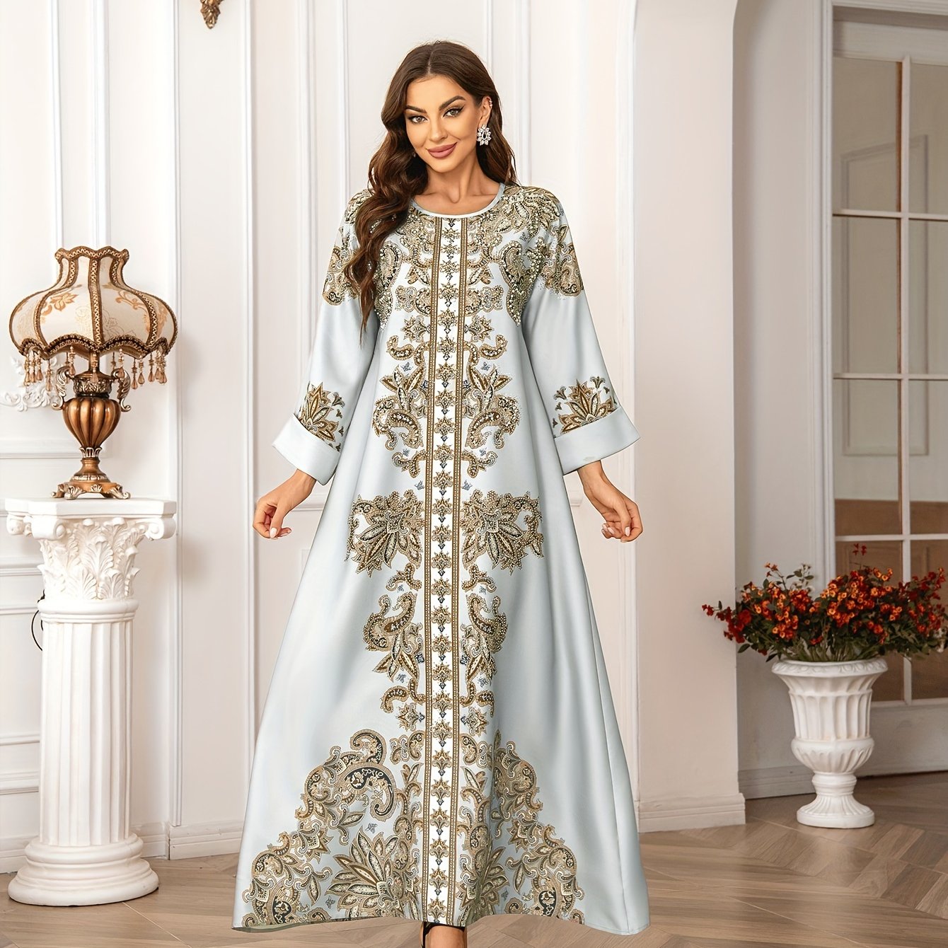 Women's Middle Eastern Abaya Jellabiya Dress -/MH