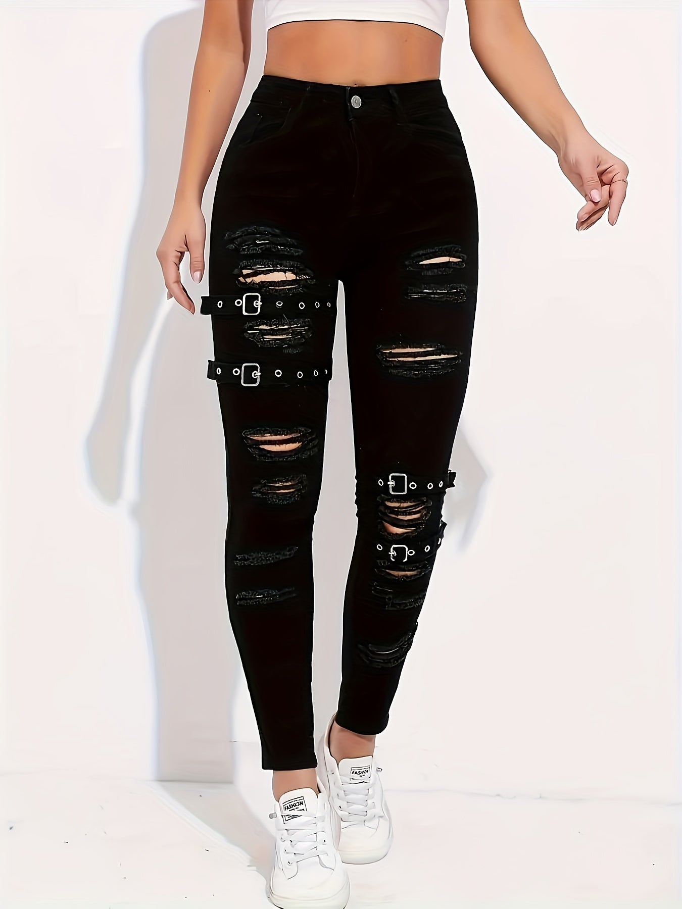 Women'S High-Waisted Stretch Denim Jeans ./MH
