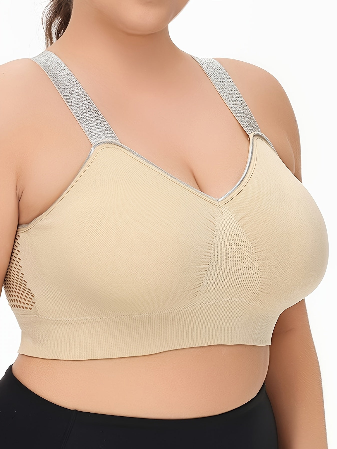Middle Eastern Summer Thin Silvery Contrast High-End Bra Plus ./MH
