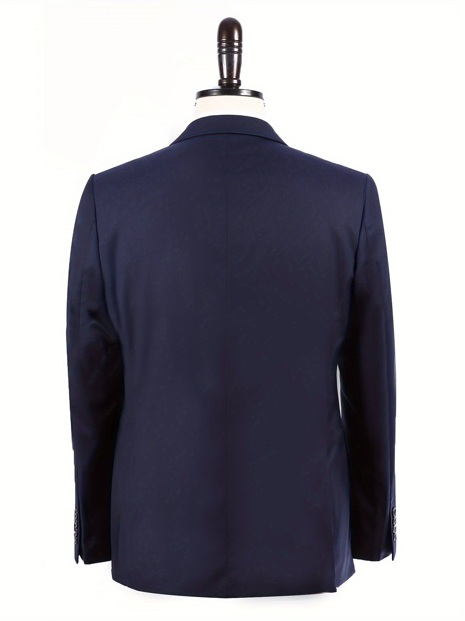 3-Piece Men's Classic Solid Dress Suit Set, One-Button Jacket Blazer.