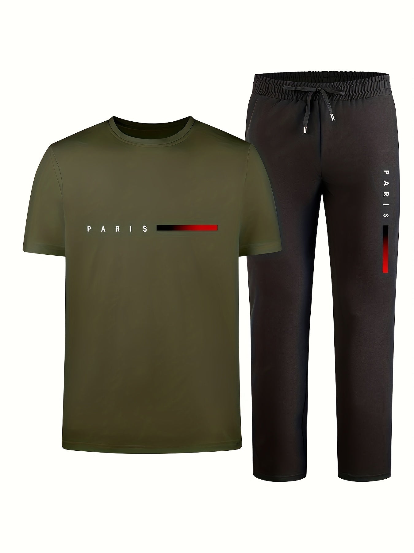 Men'S Casual Sports Two-Piece Set Short Sleeve .