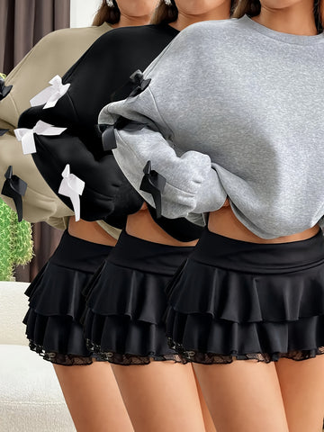 Women's 3pcs Flocked Oversized Sweatsuit Set .