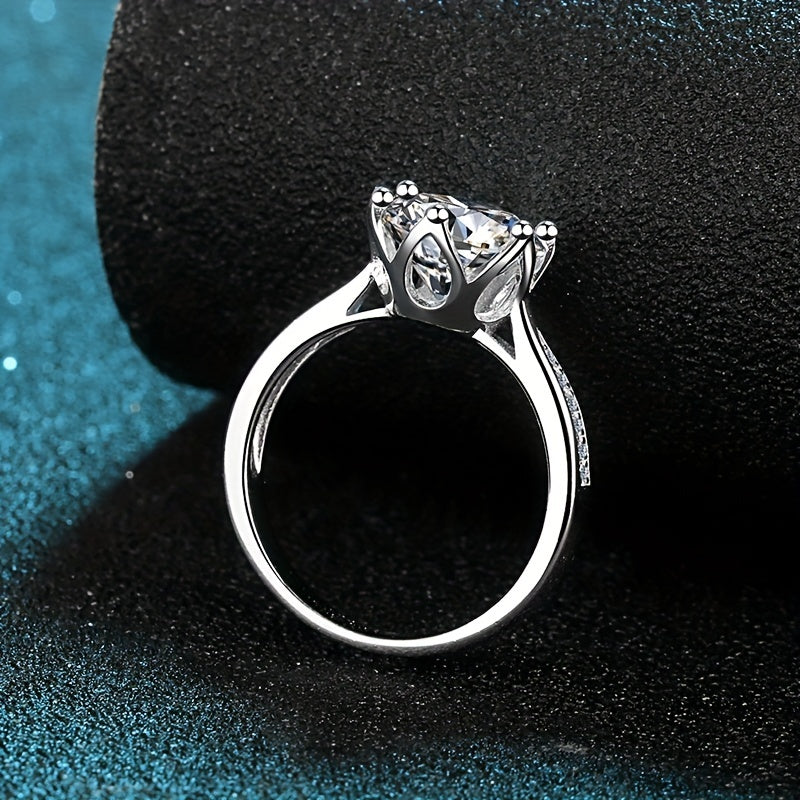 3ct Moissanite Ring 925 Sterling Silver Multi Colors To Choose High Quality Wedding Ring For Brides With Certificate And Gift Box