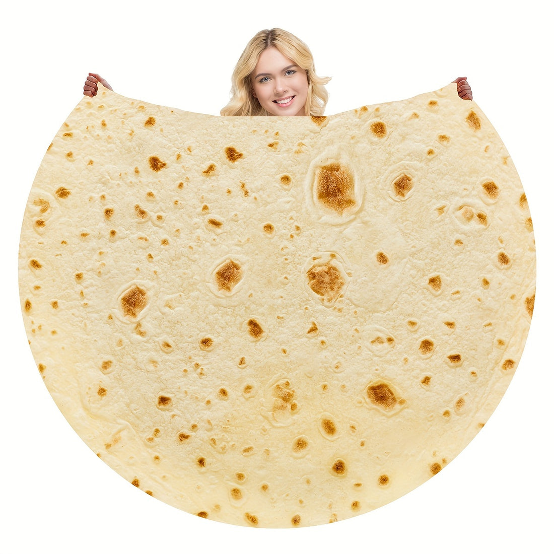 1pc Tortilla Blanket Pepperoni Pizza Blanket Realistic Donut Blanket Food Throw Blanket, Personalized Gift Blanket, Soft And Comfortable Facecloth Round Blanket Cookies Blanket Novelty Realistic Cookies Throw Blanket