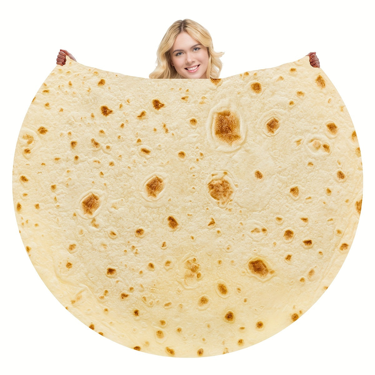 1pc Tortilla Blanket Pepperoni Pizza Blanket Realistic Donut Blanket Food Throw Blanket, Personalized Gift Blanket, Soft And Comfortable Facecloth Round Blanket Cookies Blanket Novelty Realistic Cookies Throw Blanket