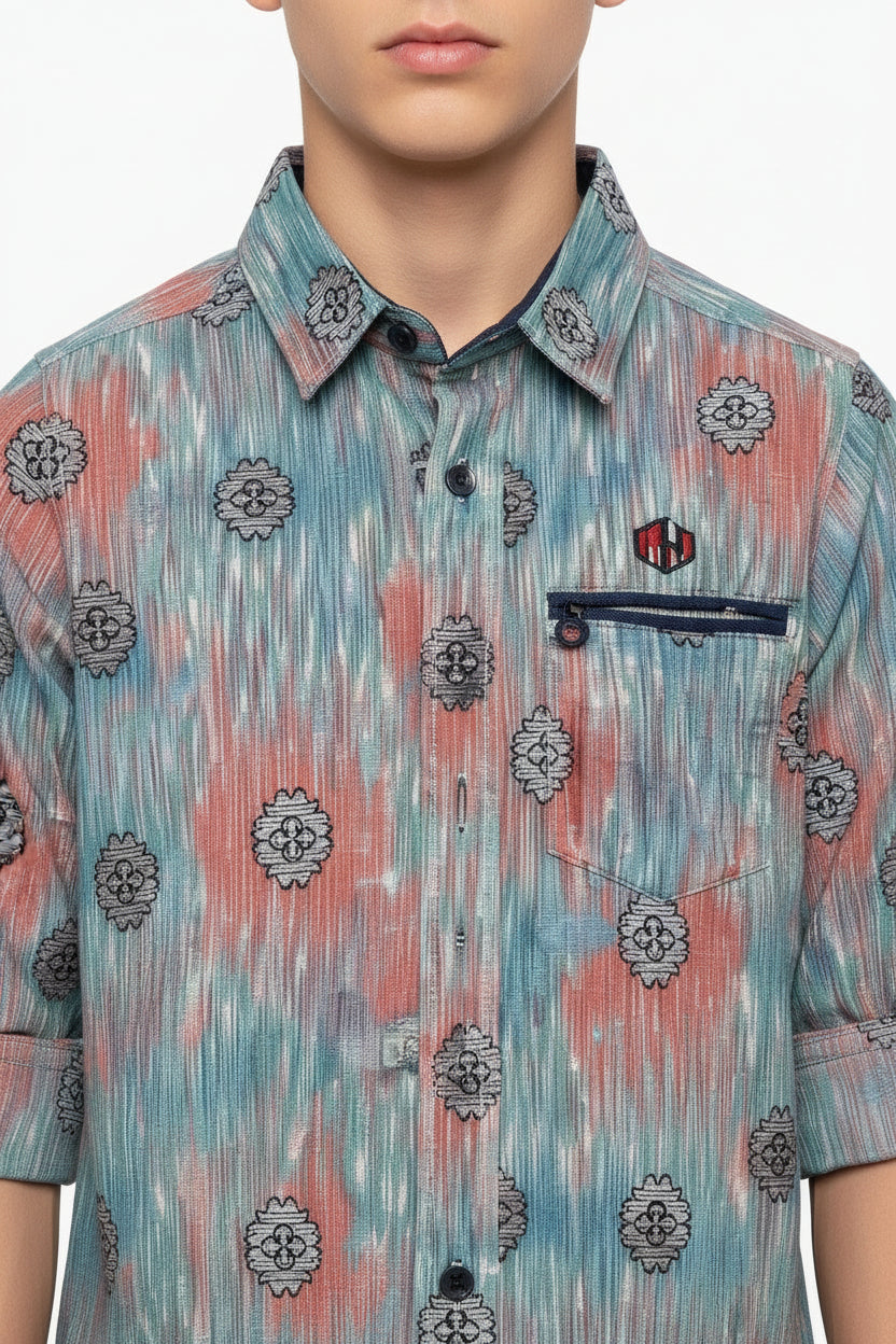 Kids Unique printed Long Sleeve Cotton Shirt (2–12yrs) | MH