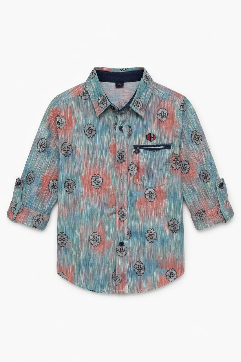 Kids Unique printed Long Sleeve Cotton Shirt (2–12yrs) | MH