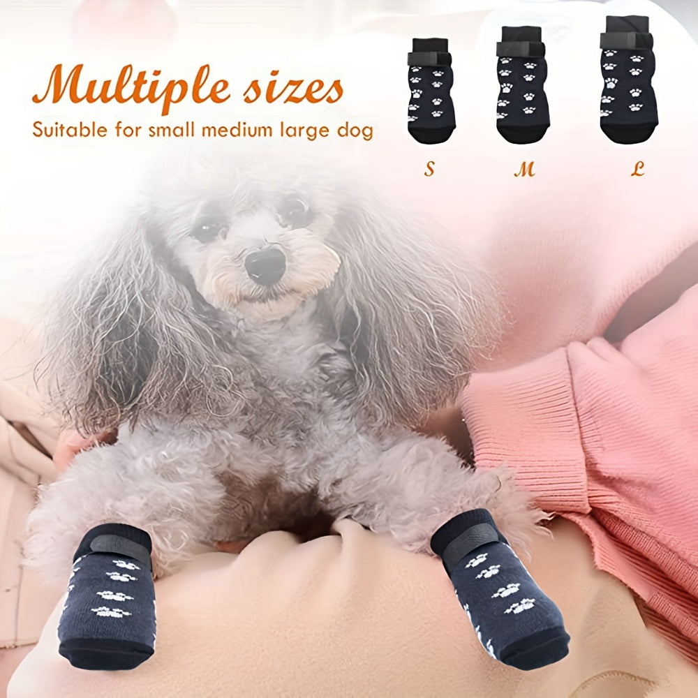 4pcs Waterproof Dog Non-slip Socks Shoes, Breathable Outdoor Accessories.MH