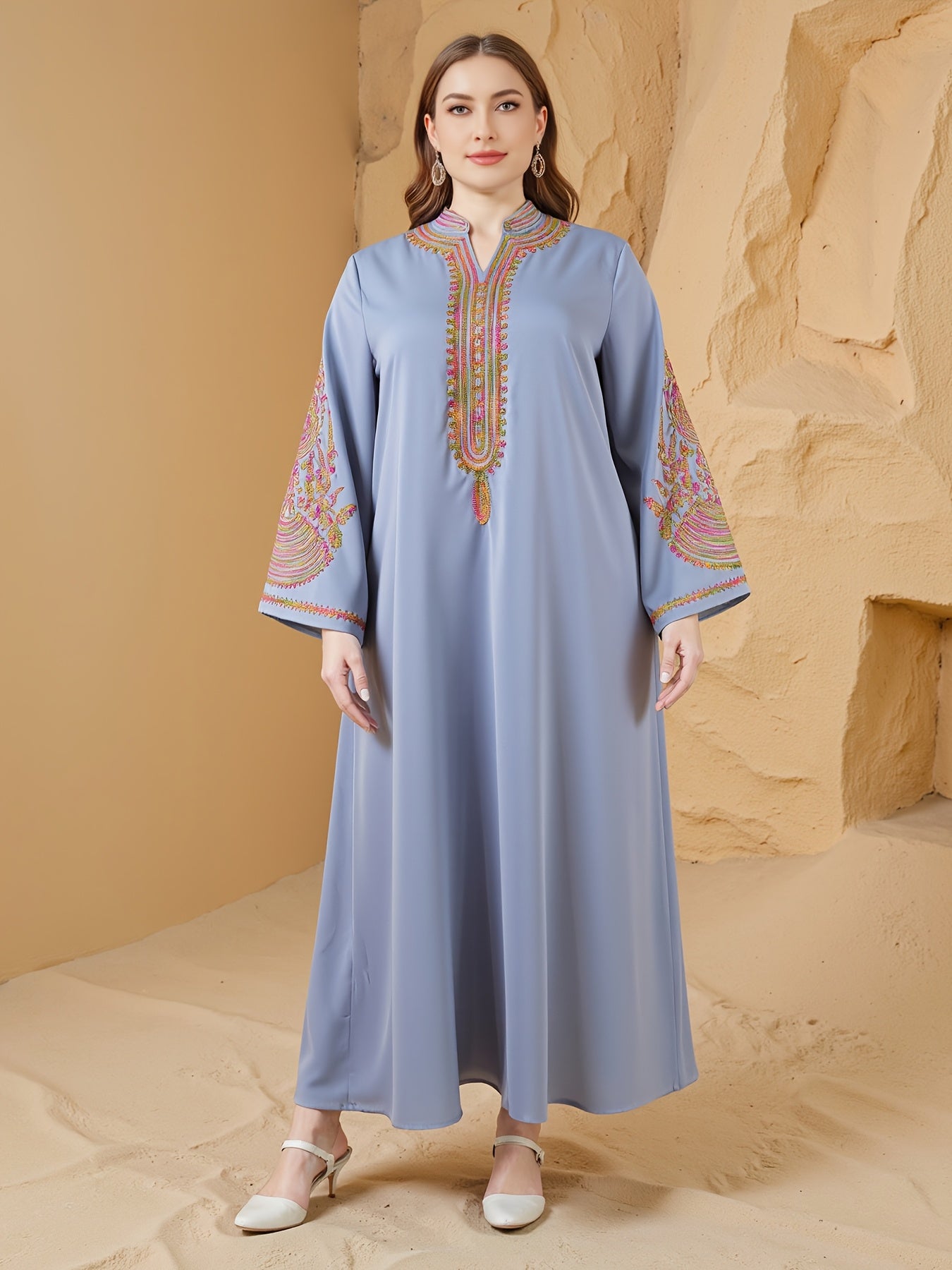 Plus Size, Plus Size Rope Arabic Turban Robe Dress./MH