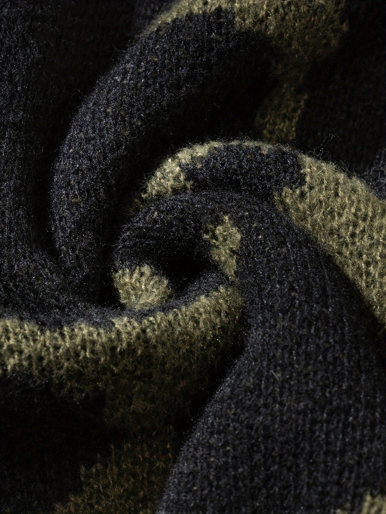 Trendy Pattern Knitted Sweater, Men's Casual Warm Slightly Stretch.