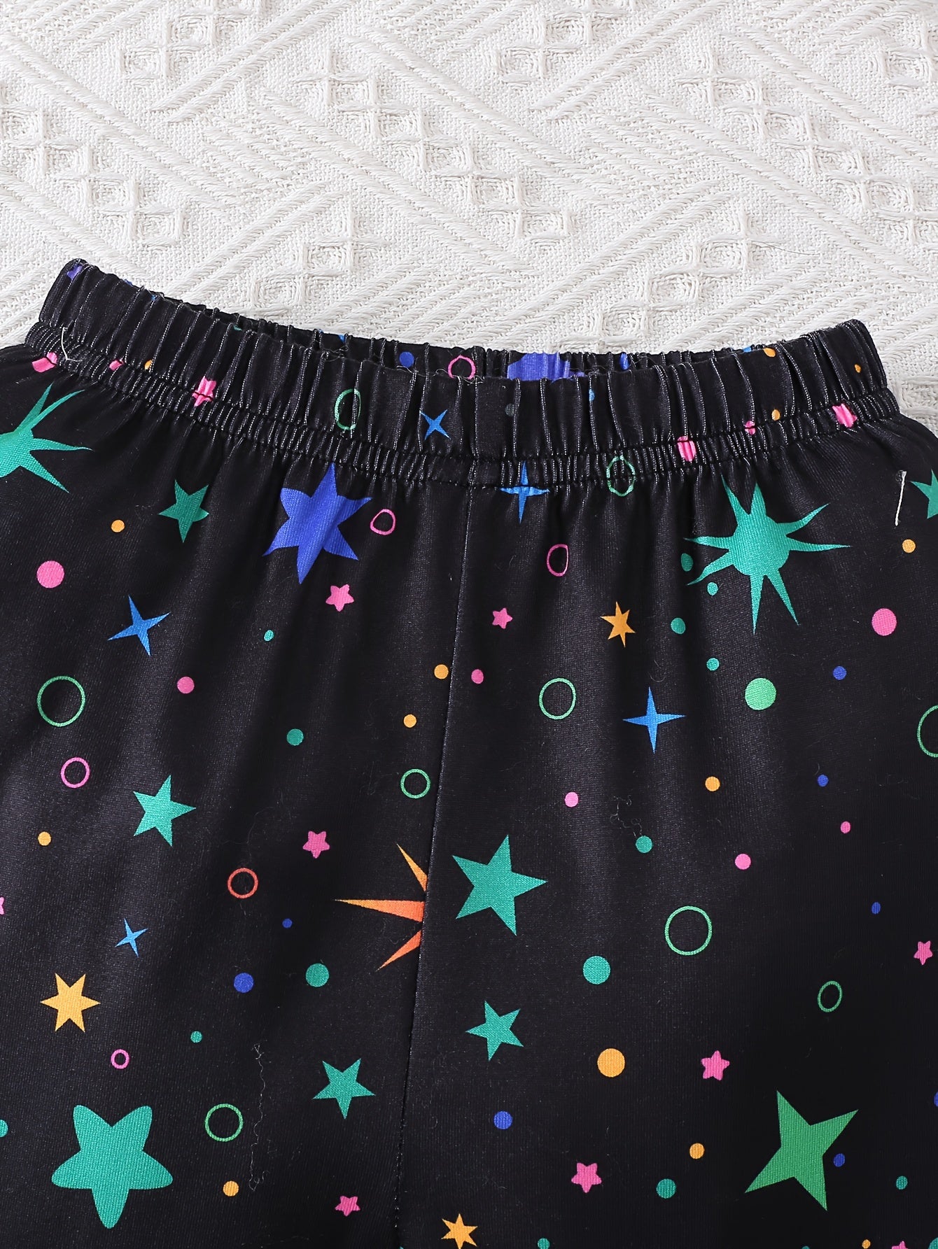 Girl'S 2pcs Starry Night Pajama Set with Long Sleeve.