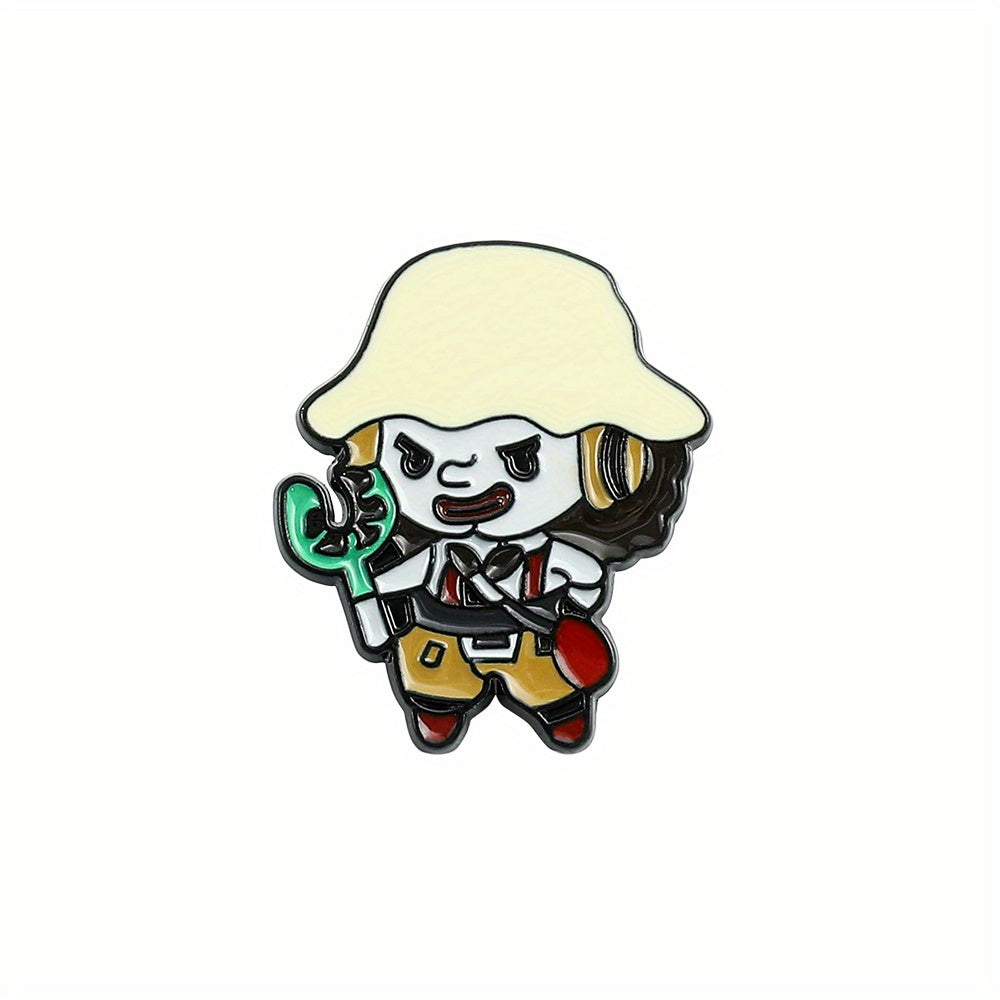 1pc Creative Cartoon Figure DIY Metal Pin Badge for Clothes, Backpack, Hat - Perfect Holiday Party Gift for Teens