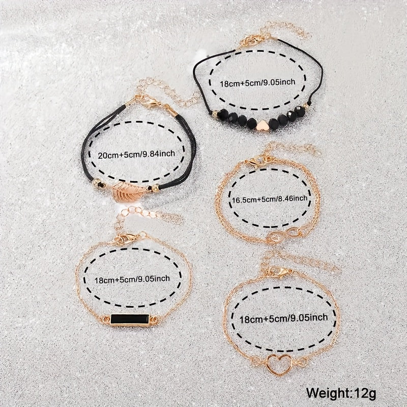 6pcs/set Elegant Flower Rhinestone Quartz Watch Analog PU Leather Wrist Watch & Bracelets, Valentine's Day Ramadan Gifts For Women Her