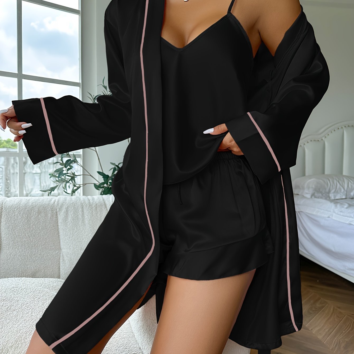 Simple Satin Pajama Set,