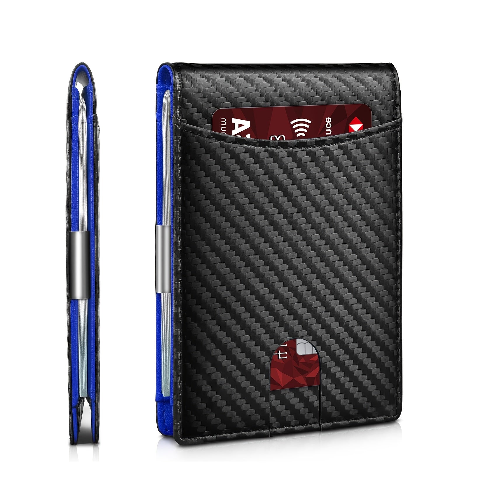 1pc Men's 10 Card Slots Holder, Slim Wallet With Money Clip, RFID Blocking Bifold Minimalist Credit Card Holder For Men, Ideal Gift For Men