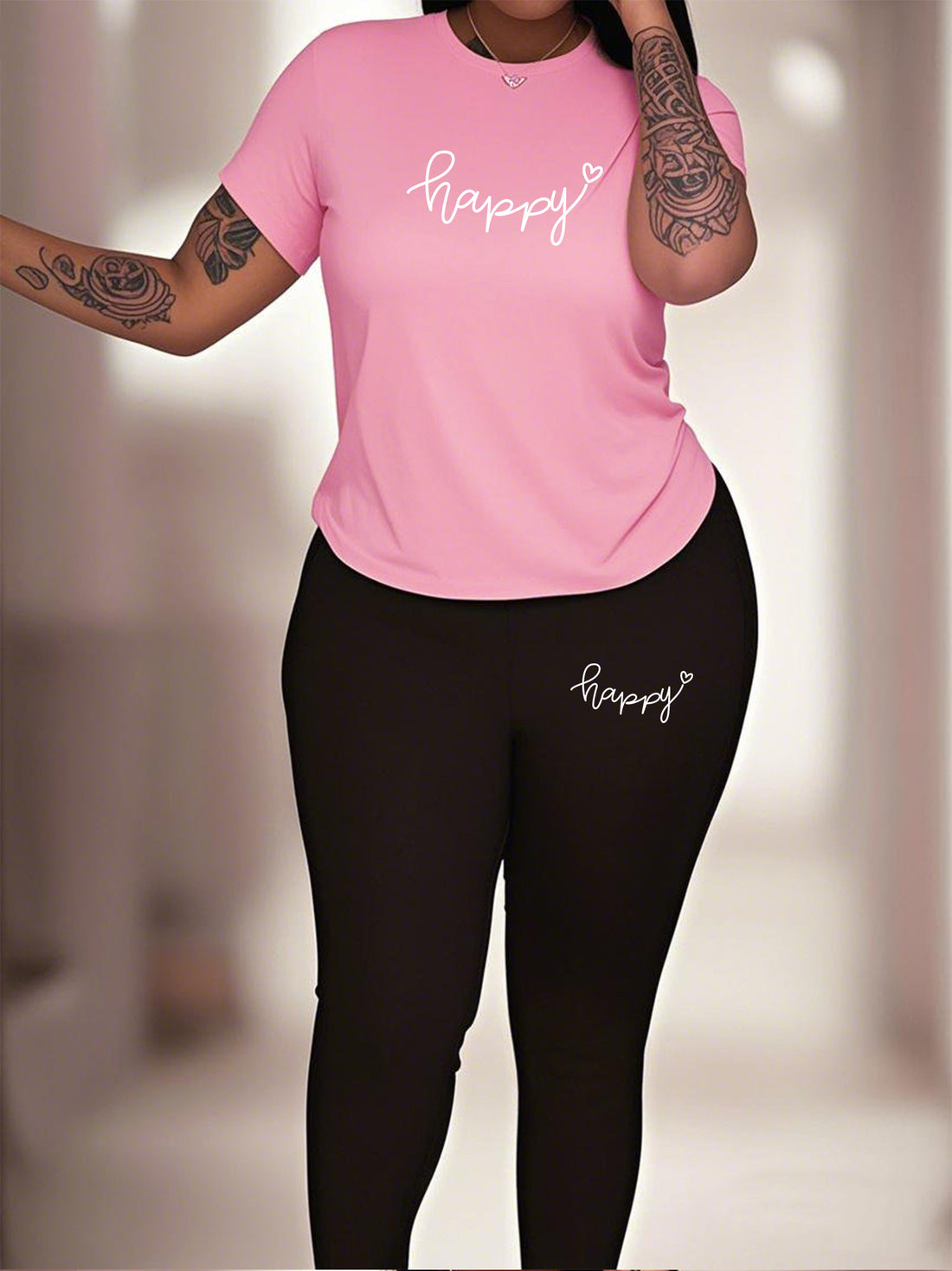 Summer Women'S Large Size Letter Print Sports Casual ./MH