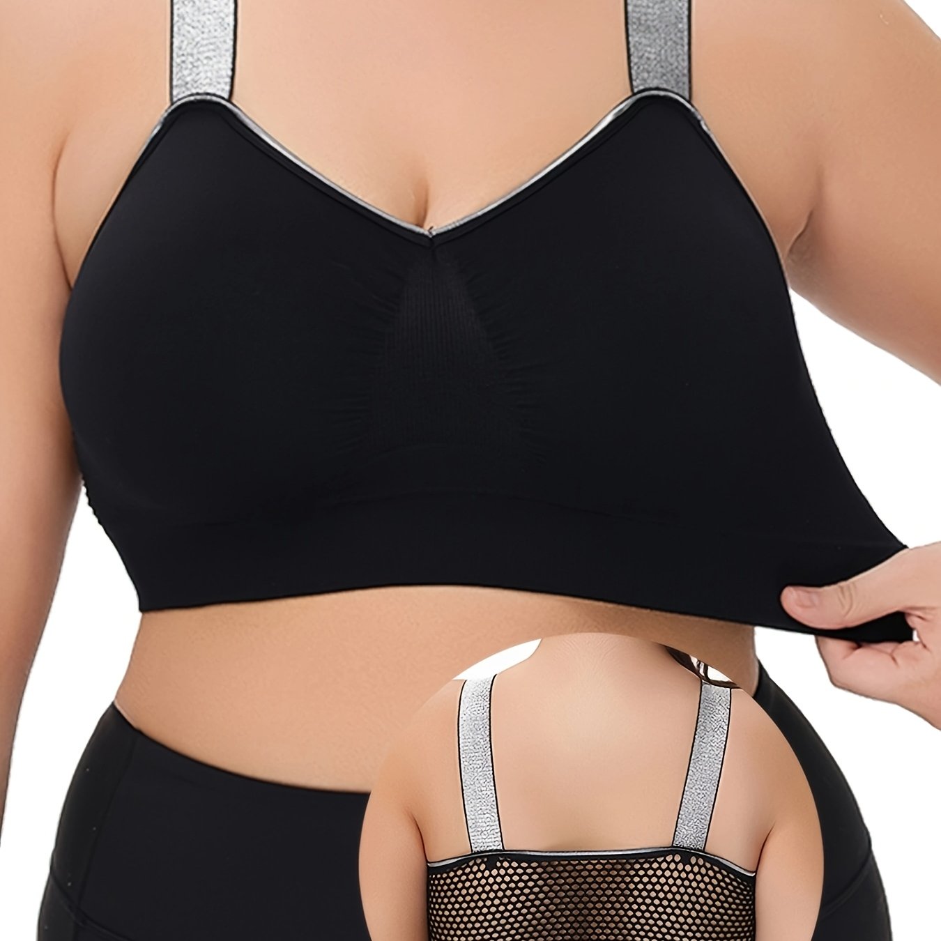 Middle Eastern Summer Thin Silvery Contrast High-End Bra Plus ./MH
