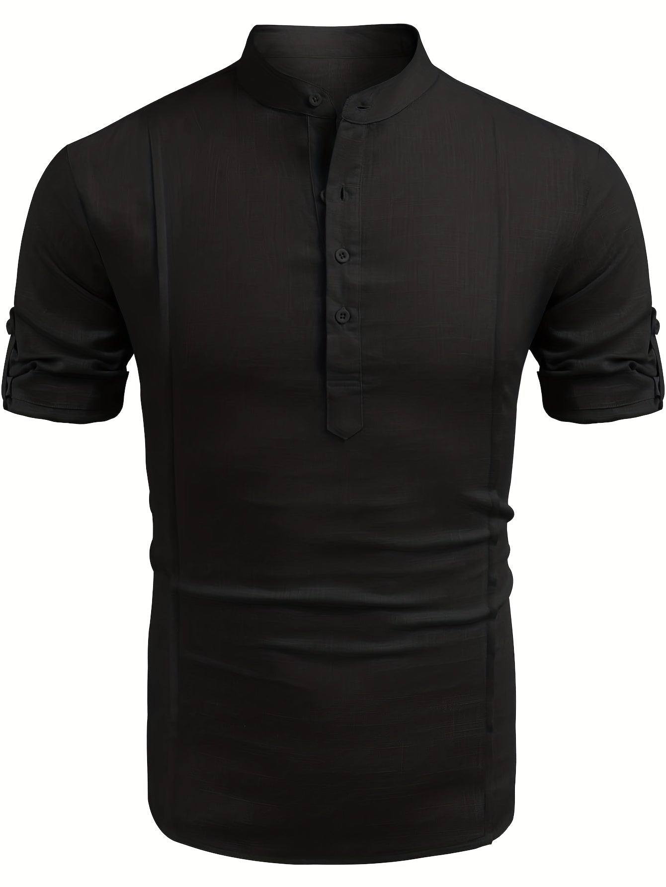 Men's Cotton & Ramie Fiber Shirt Top Turn-Down Collar Long Sleeve Closure Male Casual Shirt For Men Daily Vacation Streetwear