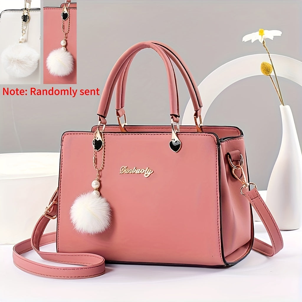 Fashion Solid Color Handbag,