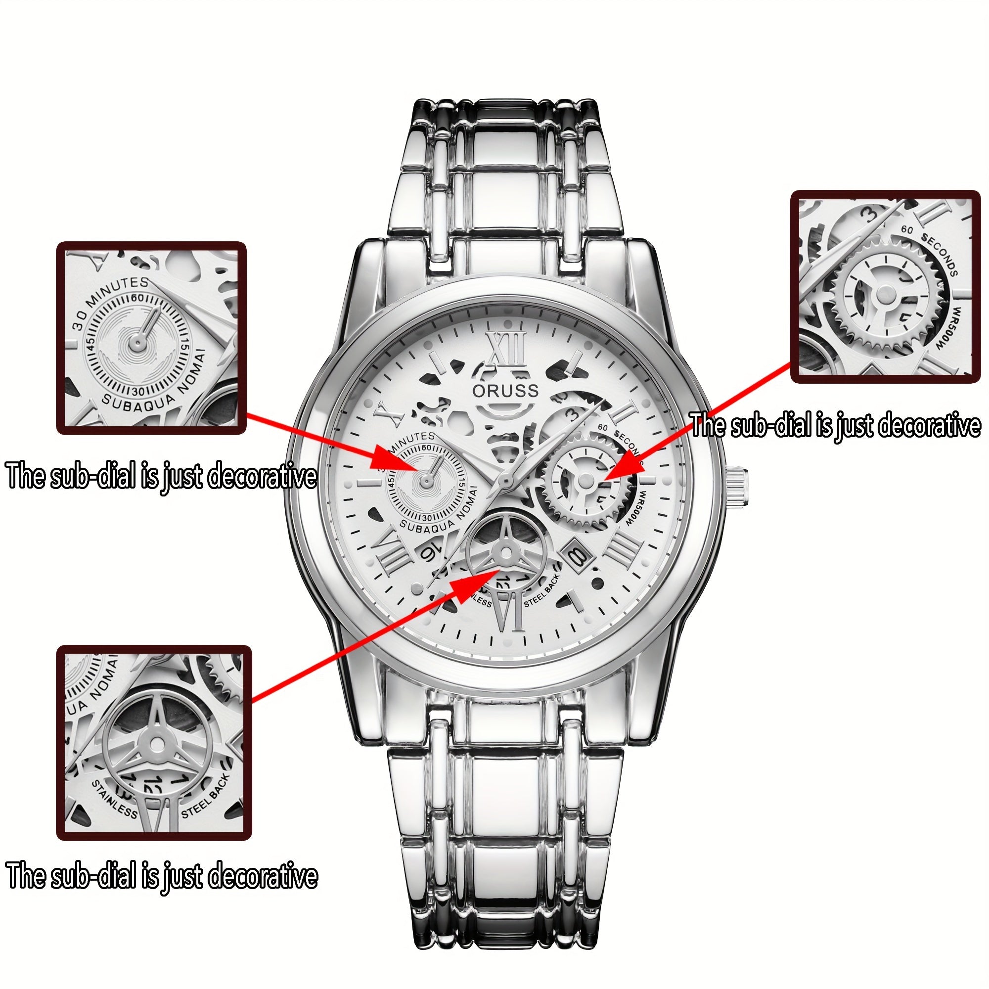 Elegant Quartz Men's Business Watch - Precision, Night Glow, Ideal Professional Gift, Durable & Stylish