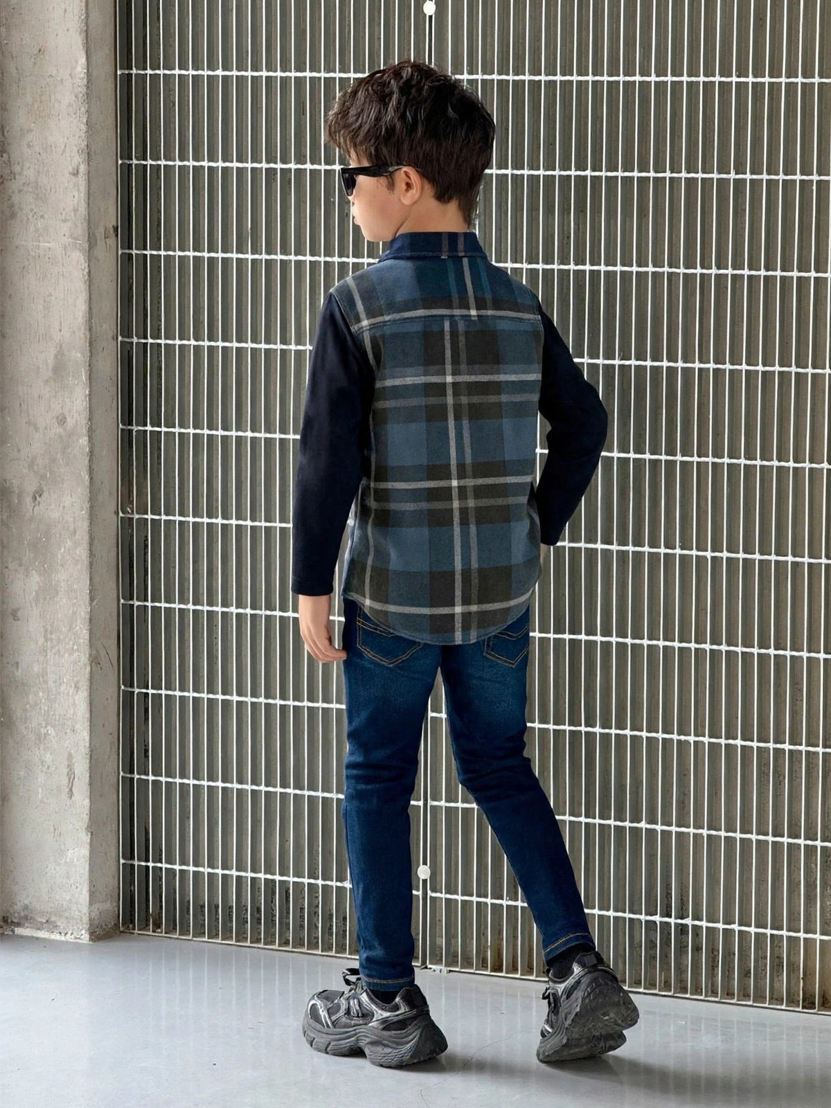 Kids Plaid Button Down Shirt Long Sleeve Casual Check Plaid | Ages 2-12 | MH