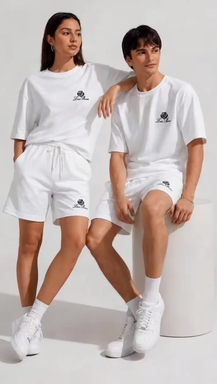 Premium Oversized T-Shirt & Shorts Co-ord Set | Casual Streetwear | Embroidered Logo | 6 Colors | M–XXL | MH