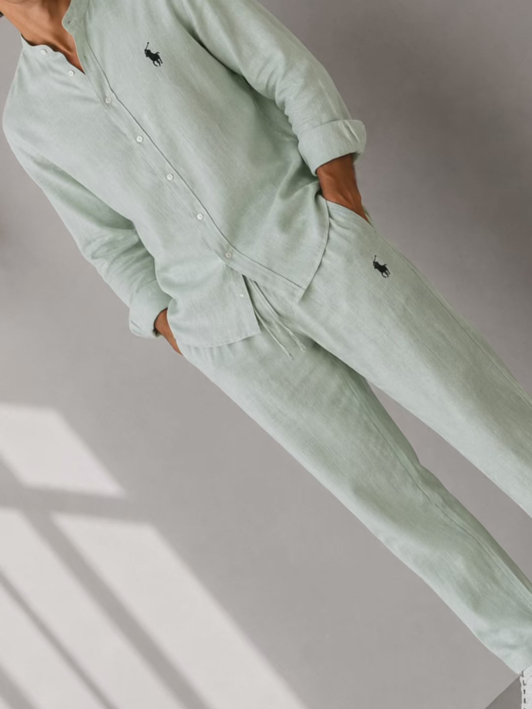 Men’s Premium Linen Co-ord Set | Band Collar Shirt & Trouser | Matching Summer Suit | 5 Colors | M–XXL | MH