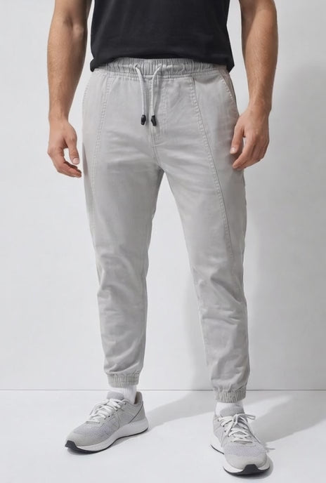Men's Essential Tapered Elastic Waist & Ribbed Ankles 3 Colors Cargo Jogger Pants 17-24 Years - Casual Drawstring Trousers with Pockets | MH