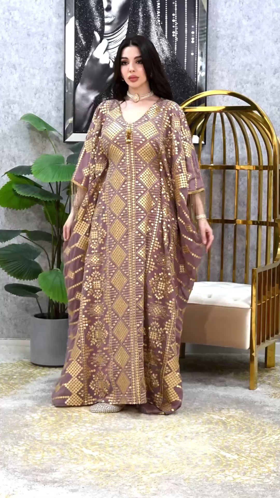 Elite Royal Embroidered Kaftan Gown – Luxury Hand-Crafted Evening Dress | 4 Colors | Sizes M-XXL | MH