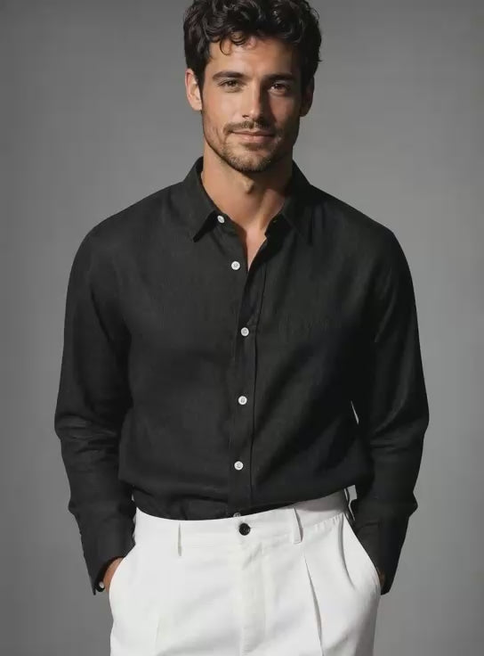 Men’s Premium Linen Shirt - Breathable Button Down Casual Formal Shirt | 5 Colors | M - XXL | MH
