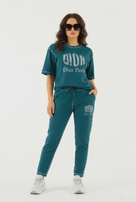 Ledis Casual Two-Piece Tracksuit with Logo Detail