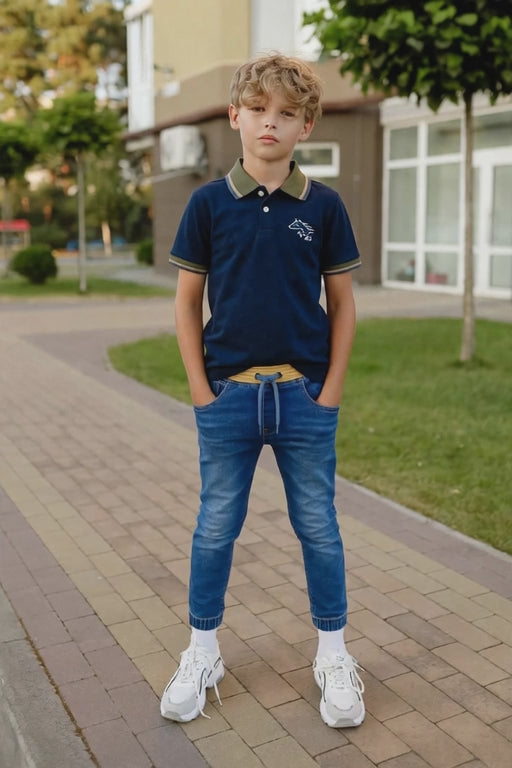 Boys Premium Polo T-Shirt | Classic & Contrast Collar | Embroidered Logo | Age 9–16 Years | UAE