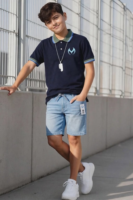 Boys Premium Polo T-Shirt | Classic & Contrast Collar | Embroidered Logo | Age 9–16 Years | UAE