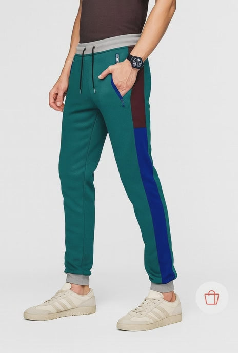 Men's Colorblock Trouser Pants with Zipper Pocket | Sizes S-XXL | MH