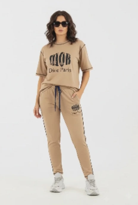 Ledis Casual Two-Piece Tracksuit with Logo Detail