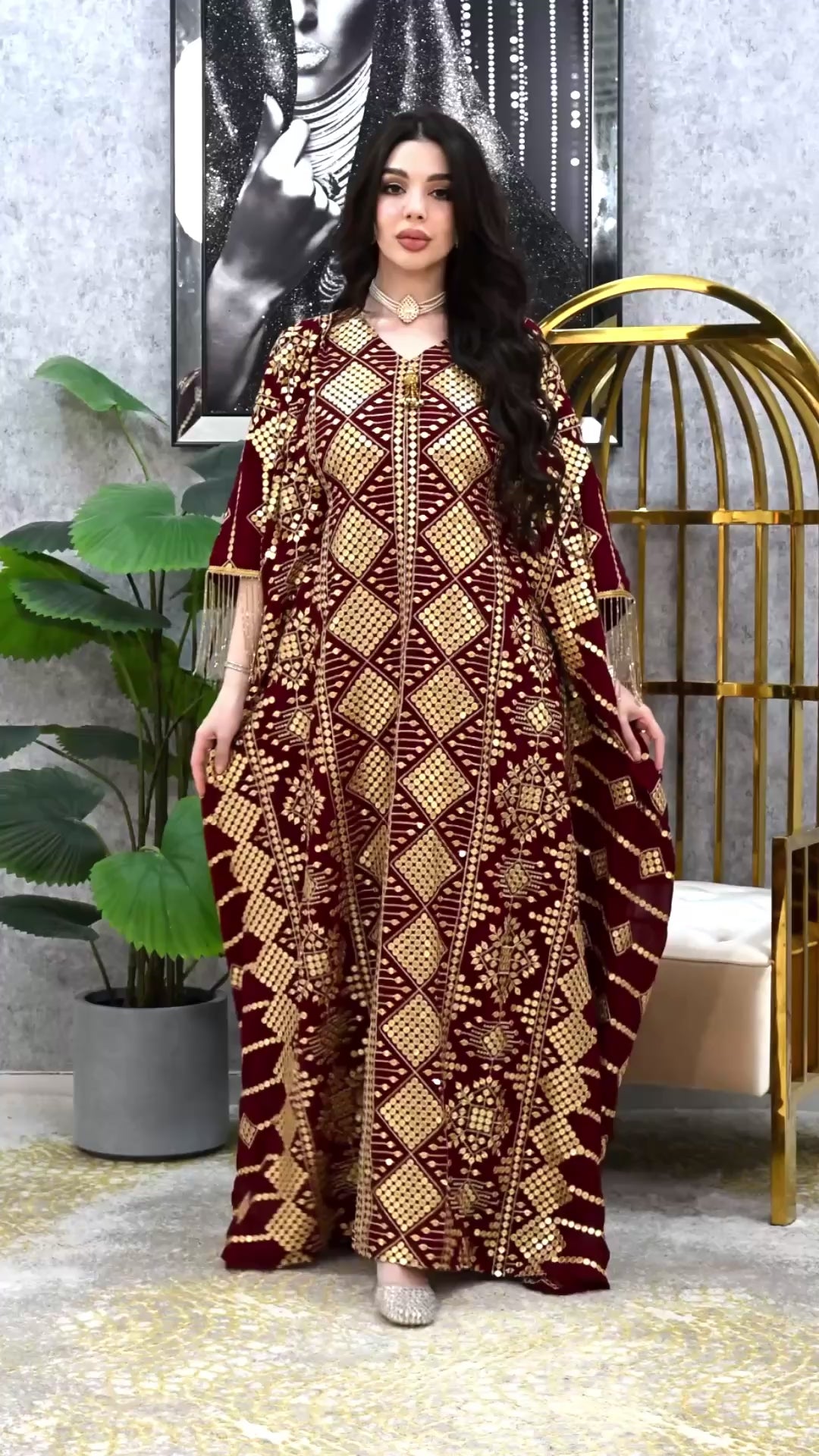 Elite Royal Embroidered Kaftan Gown – Luxury Hand-Crafted Evening Dress | 4 Colors | Sizes M-XXL | MH