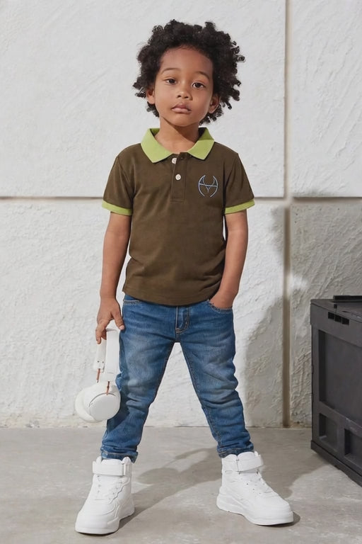 Boys Premium Polo T-Shirt | Classic & Contrast Collar | Embroidered Logo | Age 9–16 Years | UAE