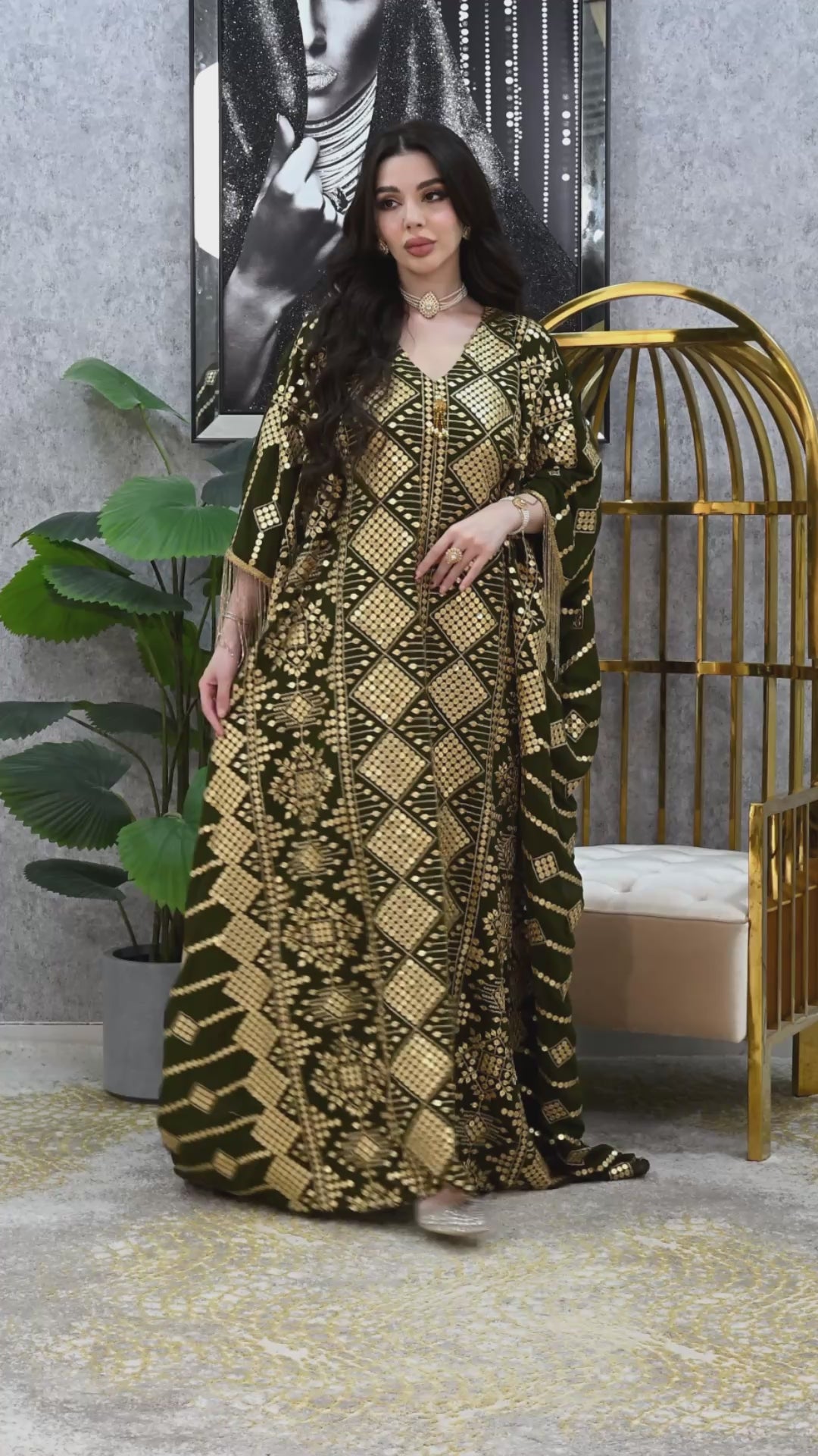 Elite Royal Embroidered Kaftan Gown – Luxury Hand-Crafted Evening Dress | 4 Colors | Sizes M-XXL | MH