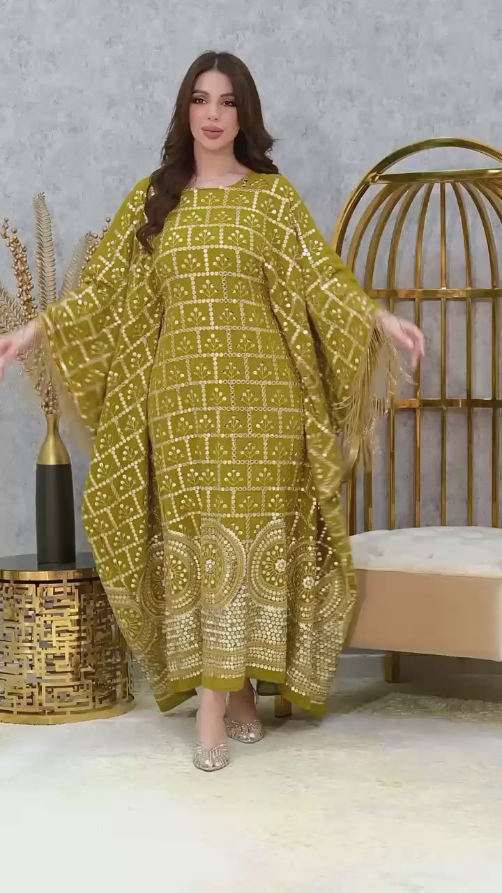 Elite Artisan Sequin-Embellished Kaftan Dress – Luxury Hand-Crafted Occasion Wear
Product Botanical Specimen Artisan Midi Dress – Hand-Drawn Floral Print Primary |4 Colors | MH
