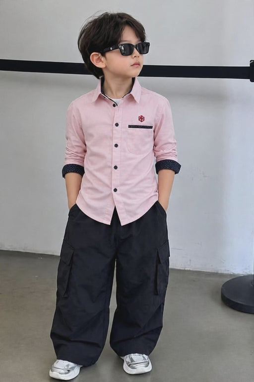 Kids Oven & Knit Contrast Long Sleeve Cotton Shirt (2-12yrs)MH