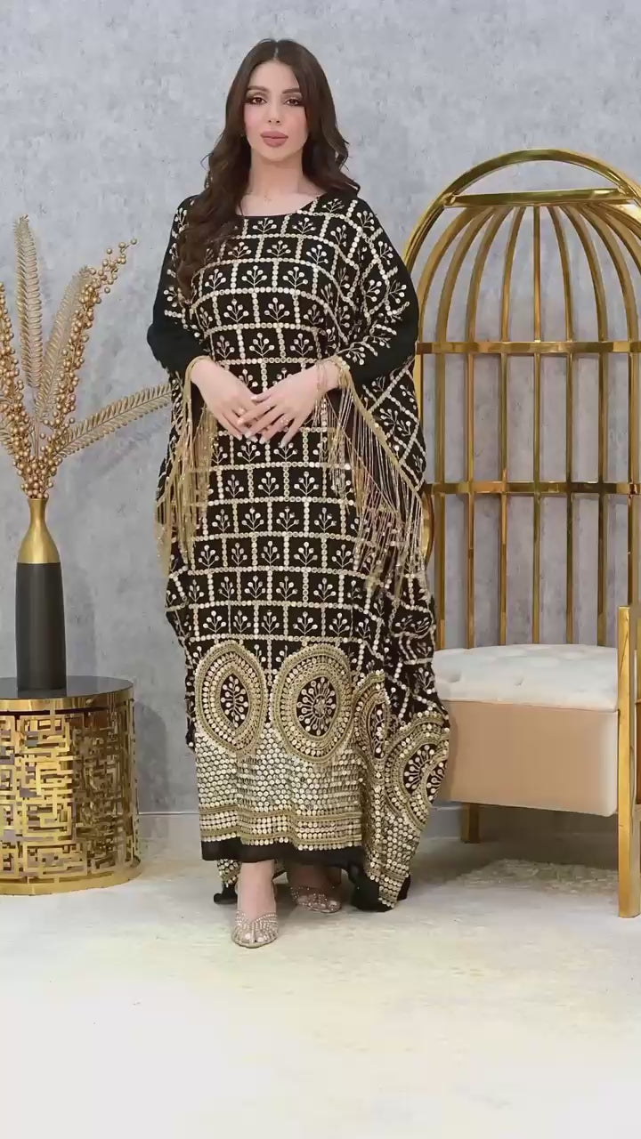 Elite Artisan Sequin-Embellished Kaftan Dress – Luxury Hand-Crafted Occasion Wear
Product Botanical Specimen Artisan Midi Dress – Hand-Drawn Floral Print Primary |4 Colors | MH